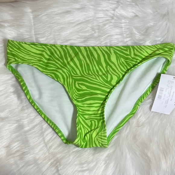 NWOT Michael Michael Kors Green Zebra Print Bikini Bottom - Picture 1 of 6